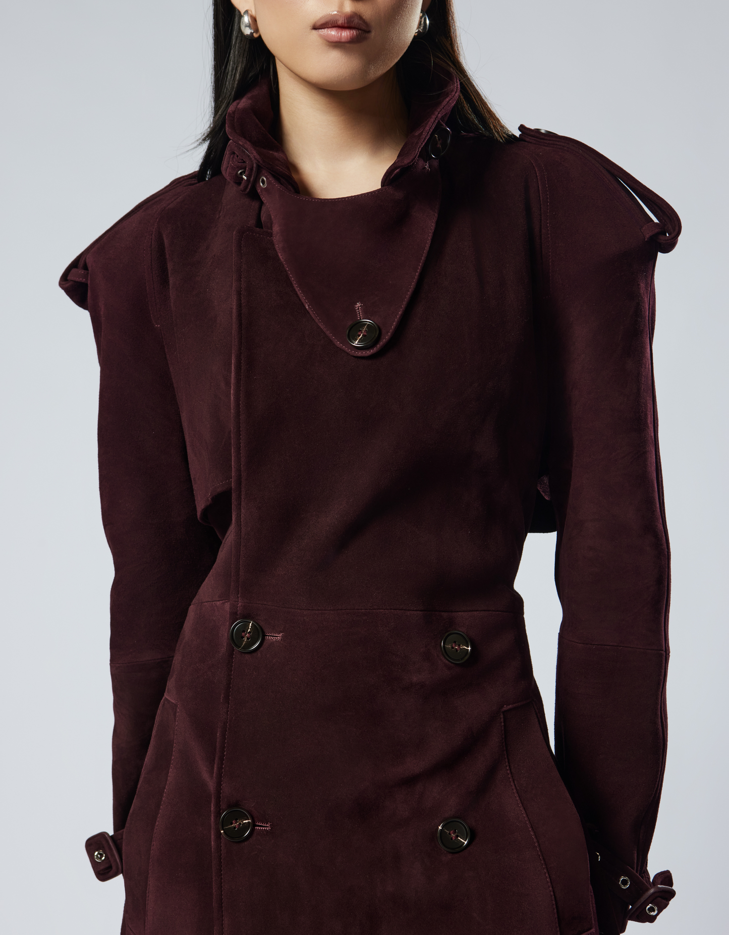 Limited edition CAMERON suede leather trench coat