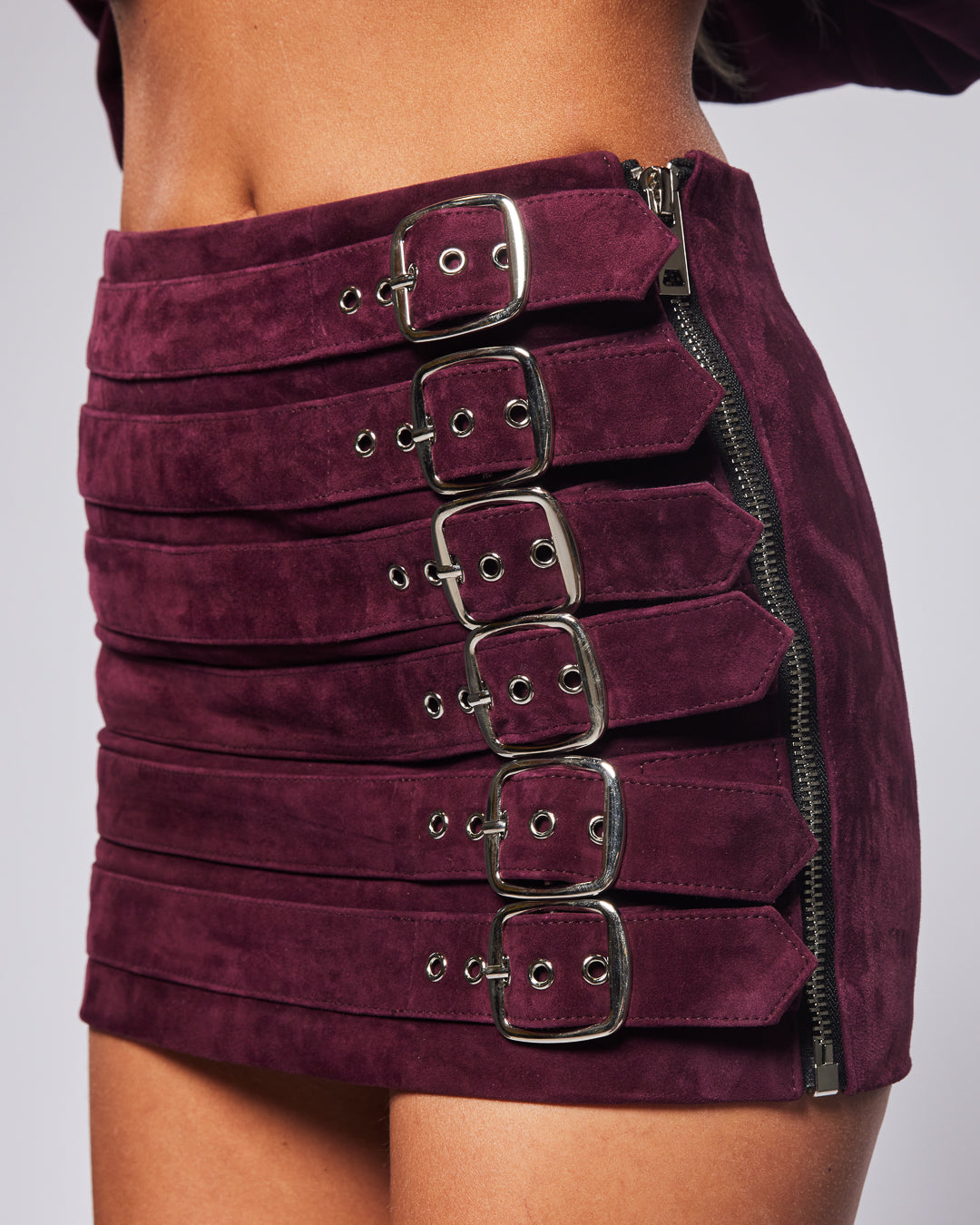 Kaya buckled mini skirt