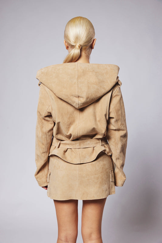 Sahara hooded biker jacket