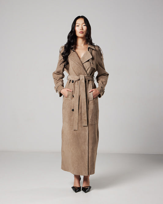 Lou suede trench coat