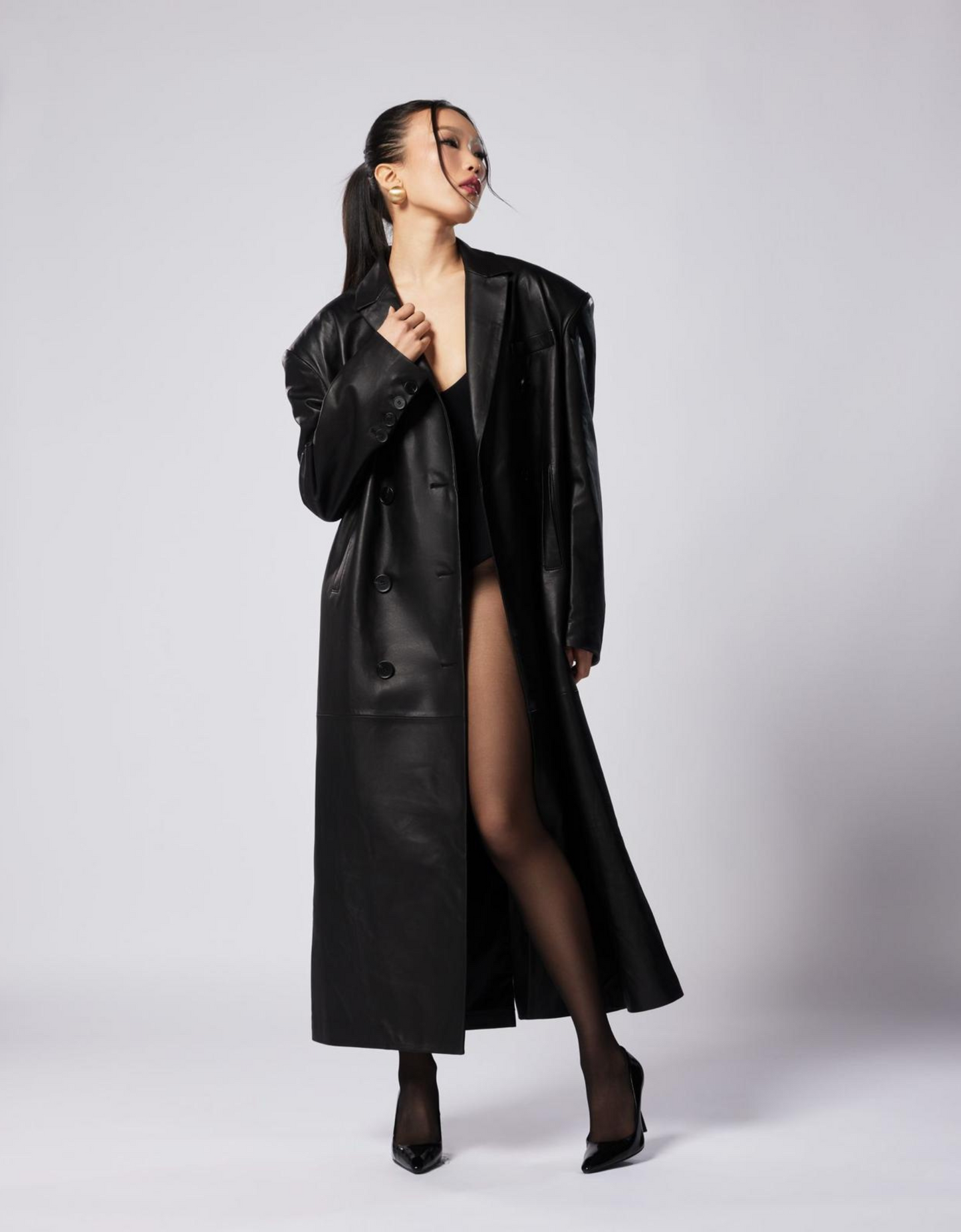 Dion leather coat