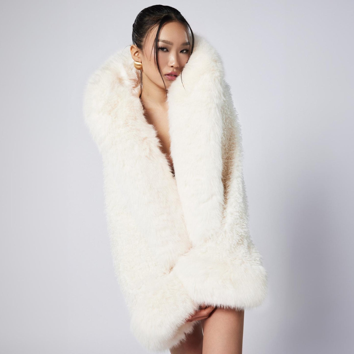 ORIEN faux fur hooded coat