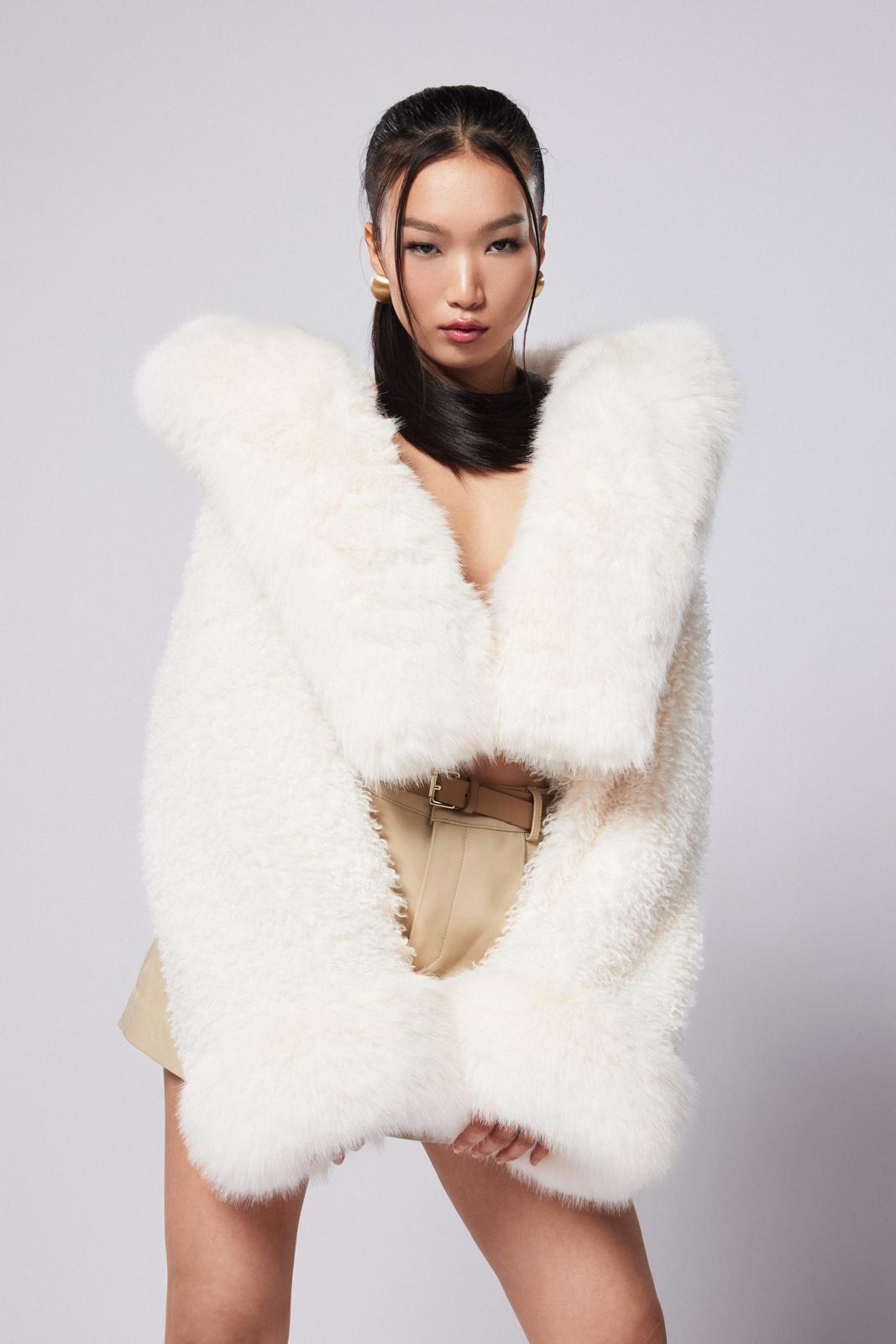 ORIEN faux fur hooded coat