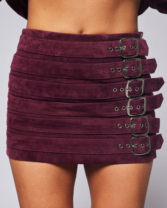 Kaya buckled mini skirt