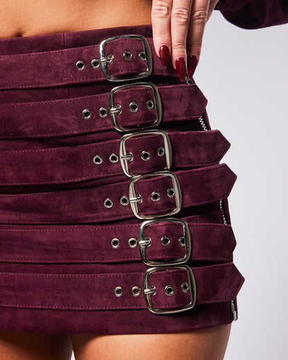Kaya buckled mini skirt