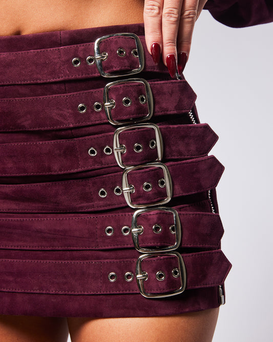 Kaya buckled mini skirt