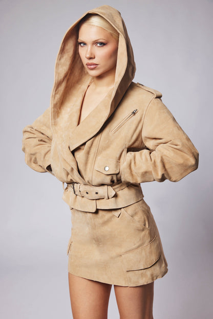 Sahara hooded biker jacket