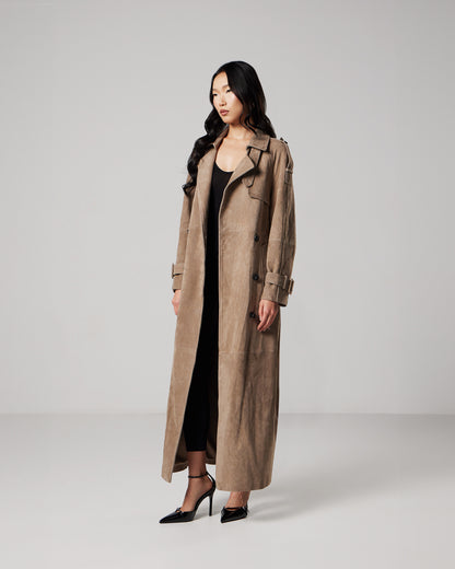 Lou suede trench coat