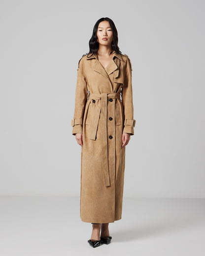 Margot suede trench coat