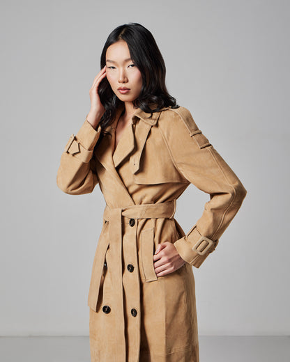 Margot suede trench coat