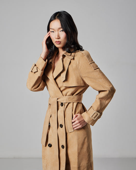Margot suede trench coat