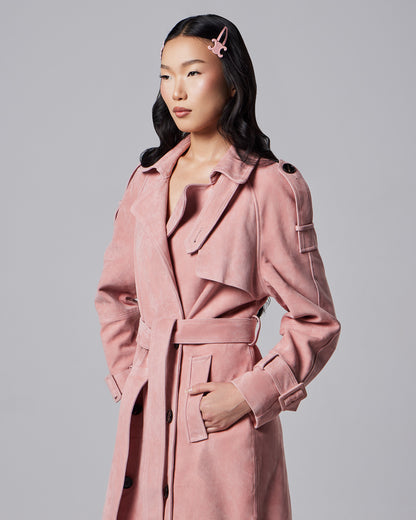 Colette suede trench coat