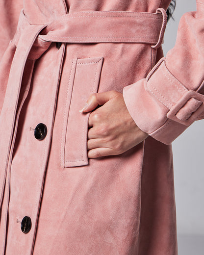 Colette suede trench coat