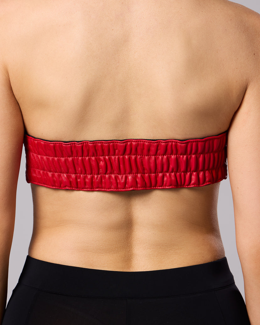 Cerise woven bandeau top