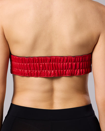 Cerise woven bandeau top