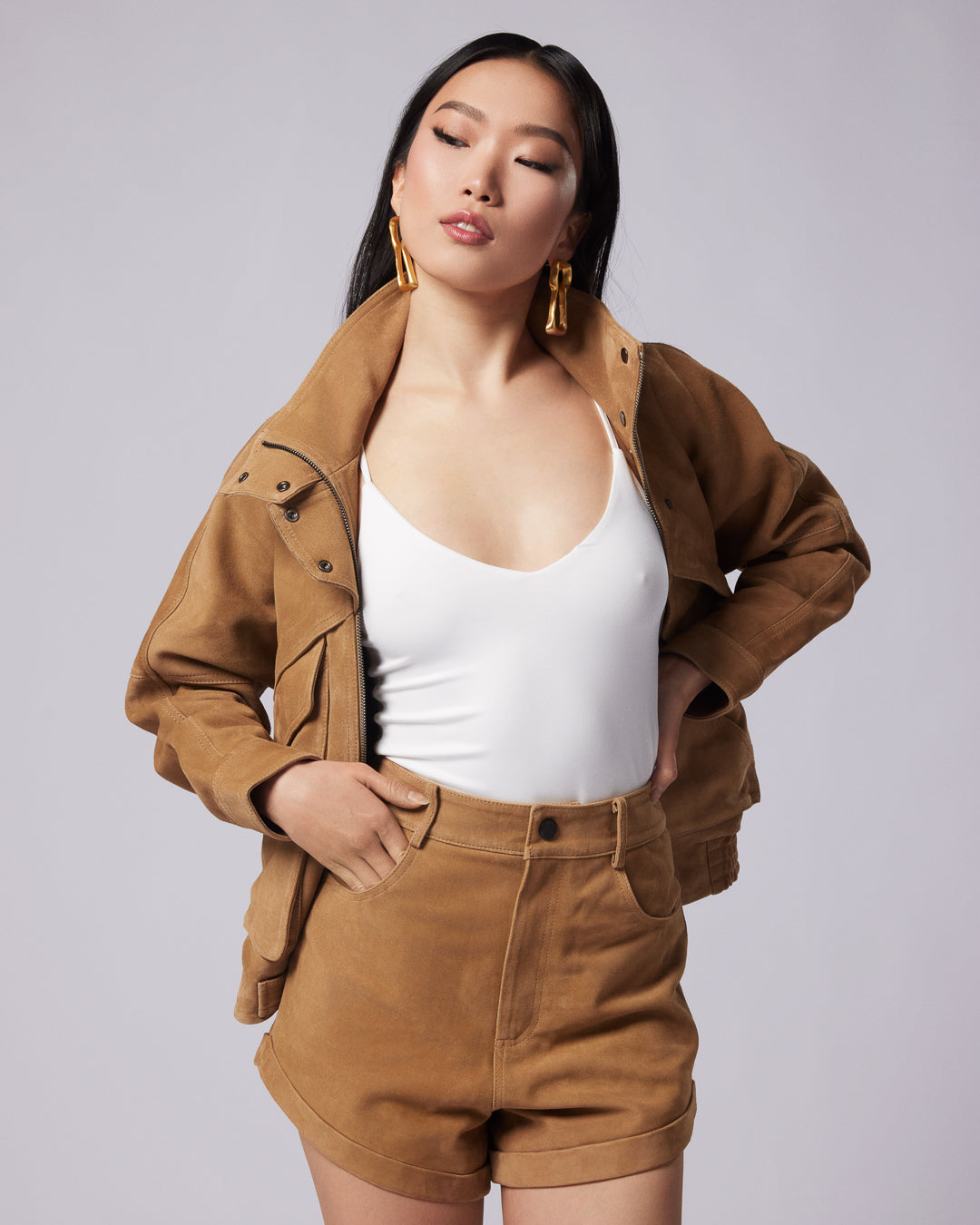 Nara suede shorts