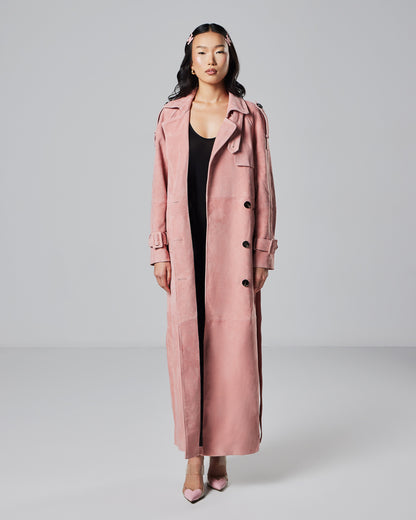 Colette suede trench coat