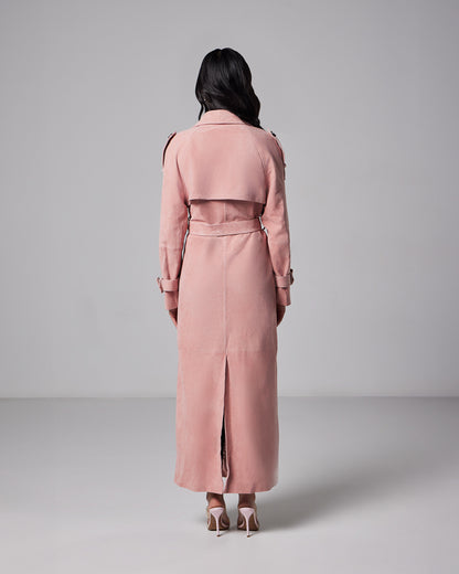 Colette suede trench coat