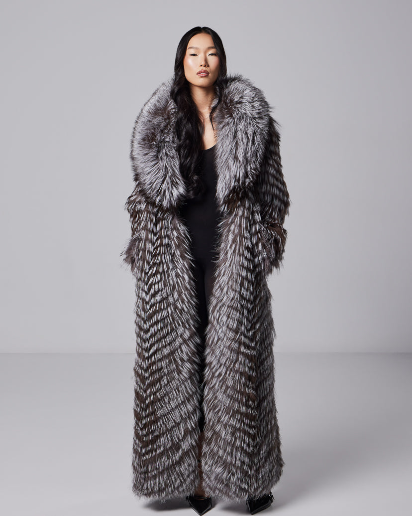 Ophelia silver fox coat