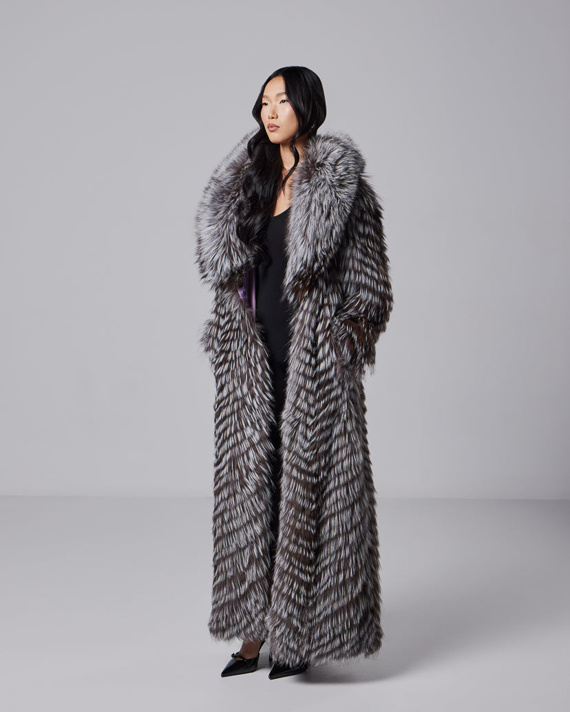 Ophelia silver fox coat