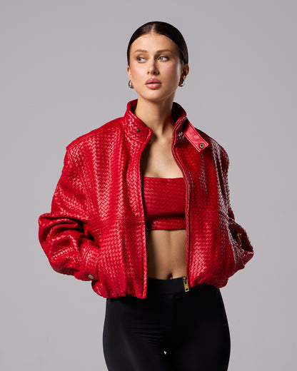 Cerise bomber jacket