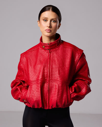 Cerise bomber jacket