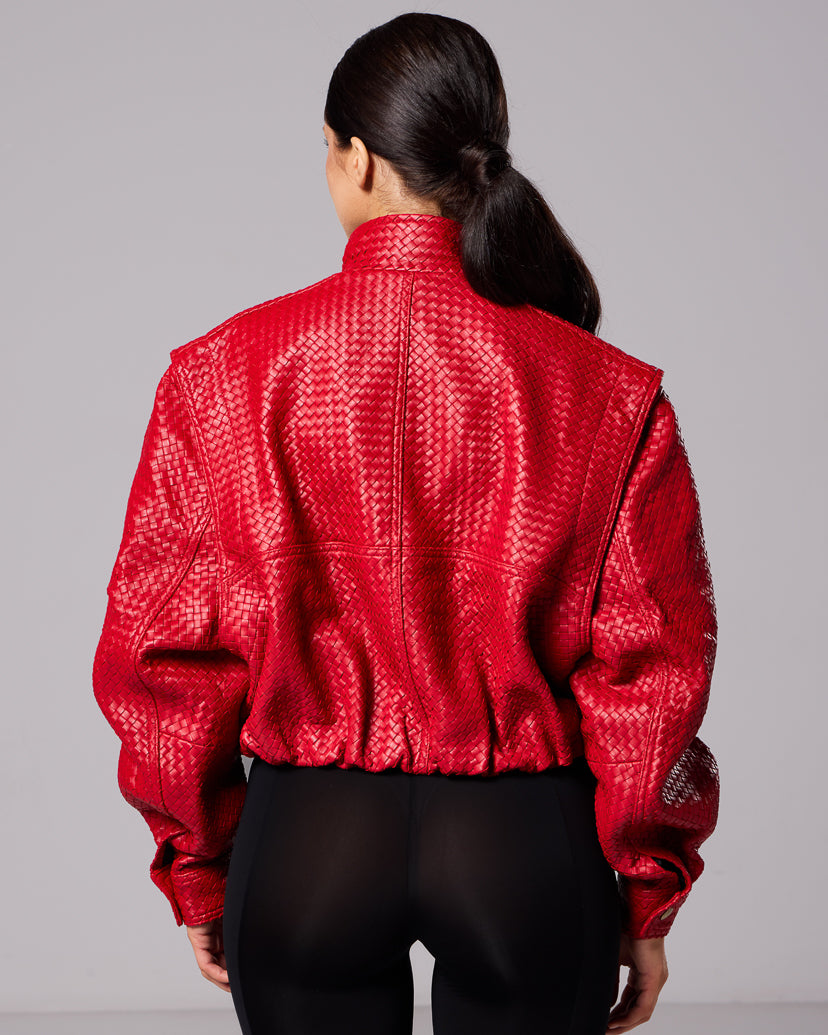 Cerise bomber jacket