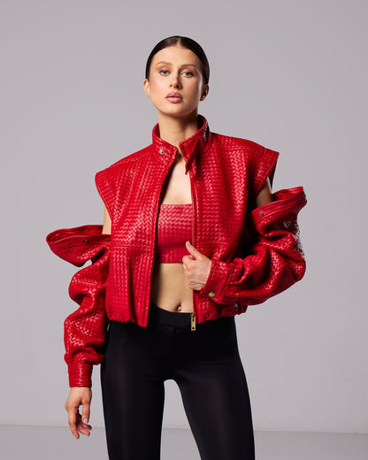 Cerise bomber jacket