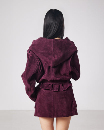 Astrid hooded biker jacket