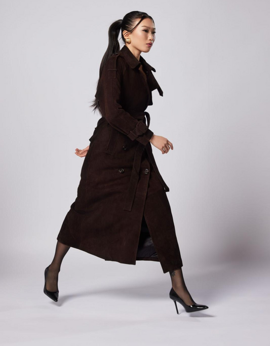 Charli suede trench coat