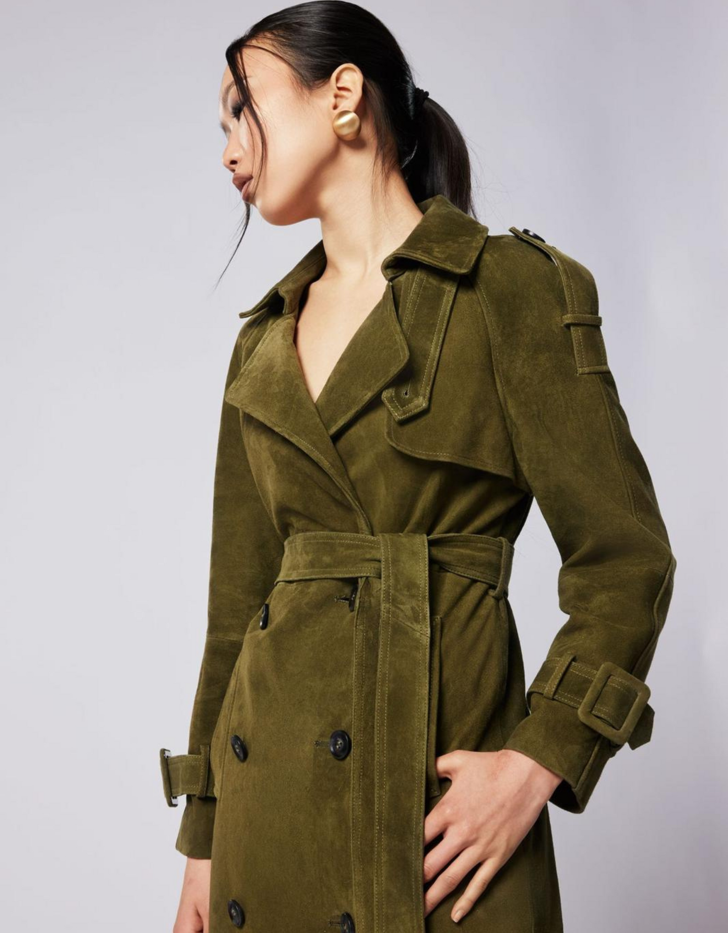 Kendall suede trench coat