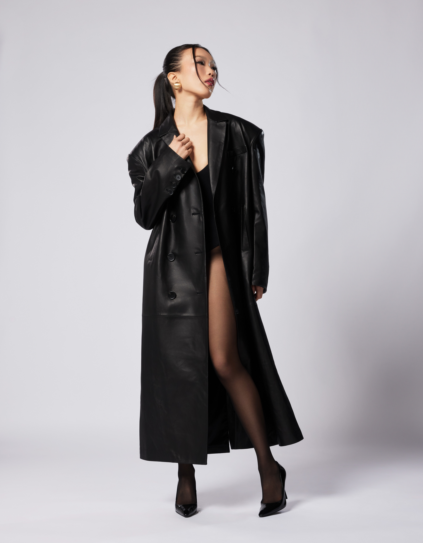 Dion  leather coat