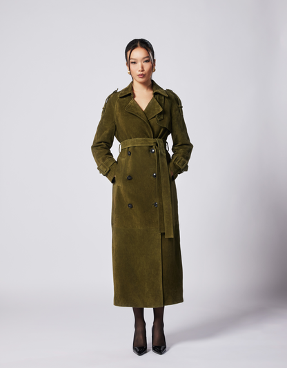 Kendall suede trench coat