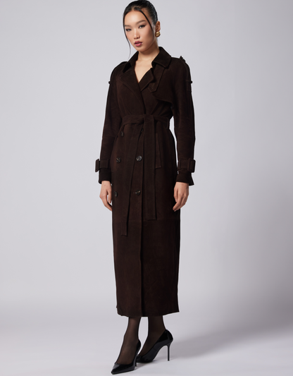 Charli suede trench coat