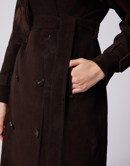 Charli suede trench coat